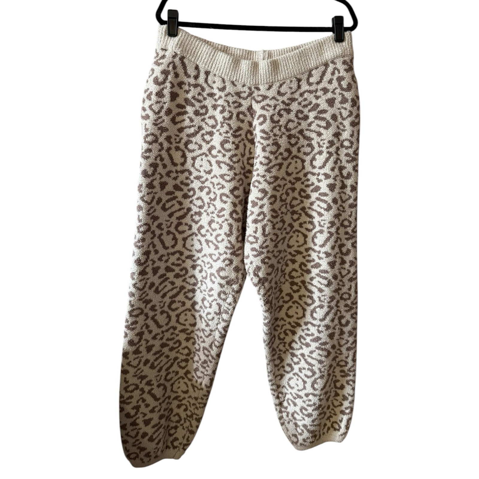 Amaryllis Plush Leopard Print Pants 1x Cozy Relaxed Fit Plus Size